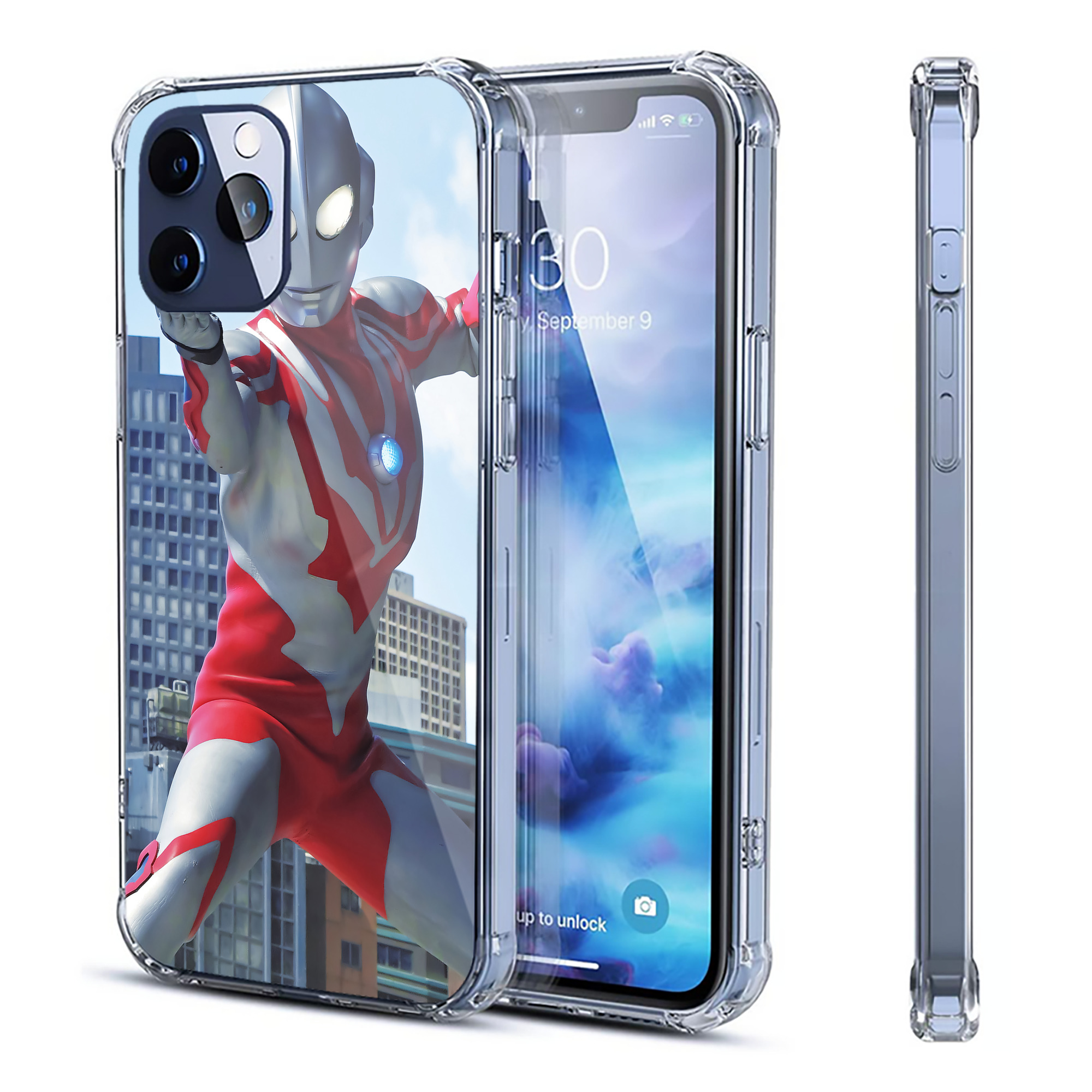 （画像用） ウルトラマン Ultraman 【iPhone 12シリーズ対応】透明スマホケース（クリアソフトケース）